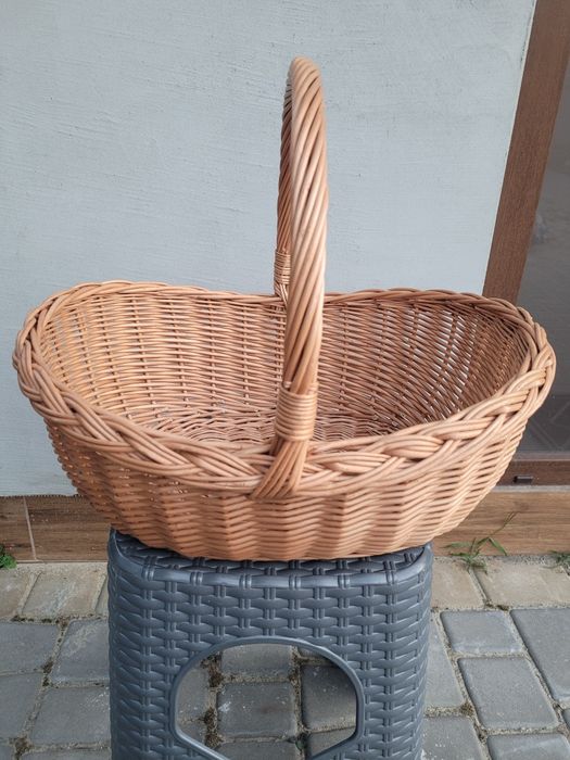 Кошики човники з білої та коричневої  лози