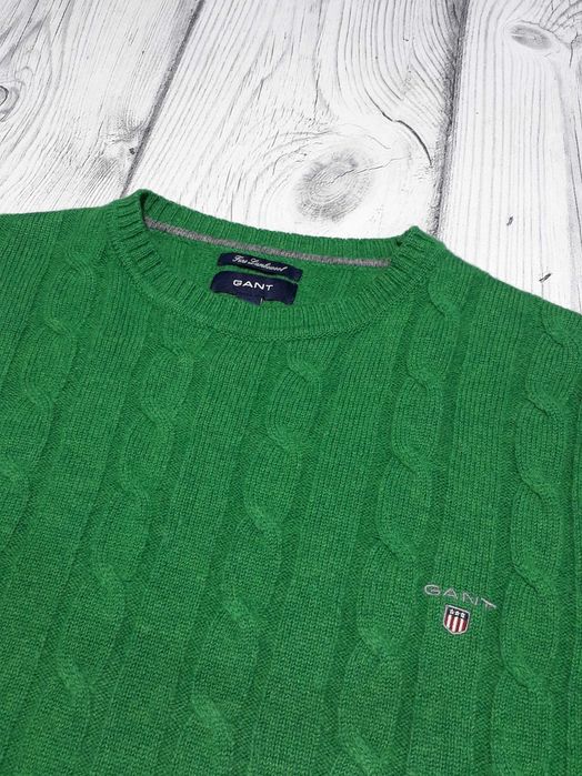 Шерстяний светр GANT кофта cable knit розмір L-XL