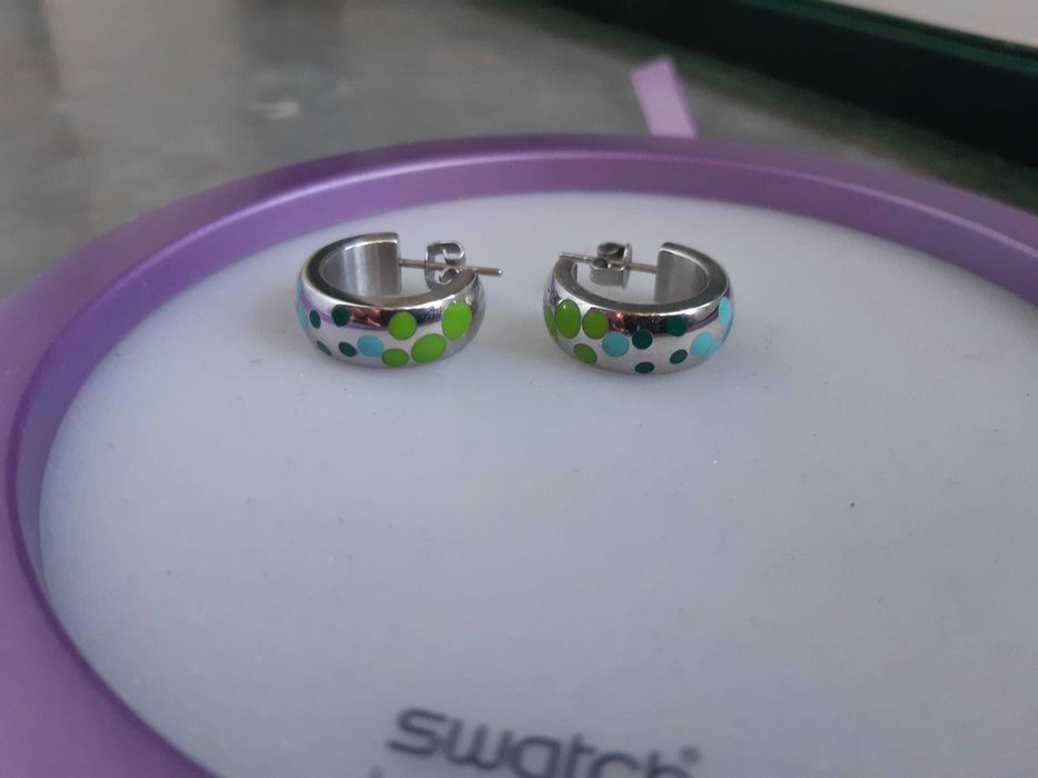 Brincos aço originais swatch, novos