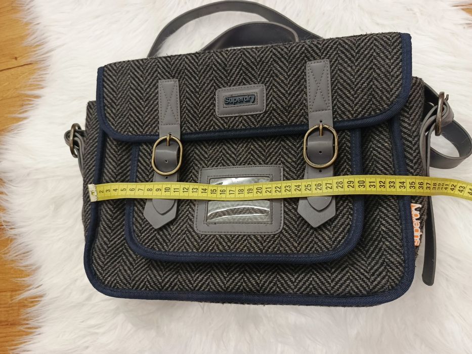 Torebka/plecak, Superdry, szary, granatowy, 17% wełna