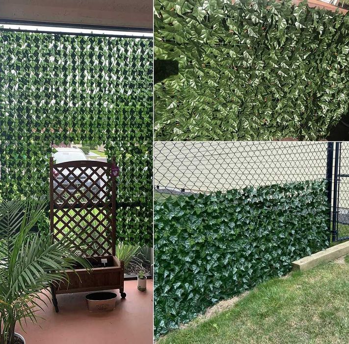 SIATKA MASKUJĄCA Na Ogrodzenie Sztuczny Bluszcz ŻYWOPŁOT Liście