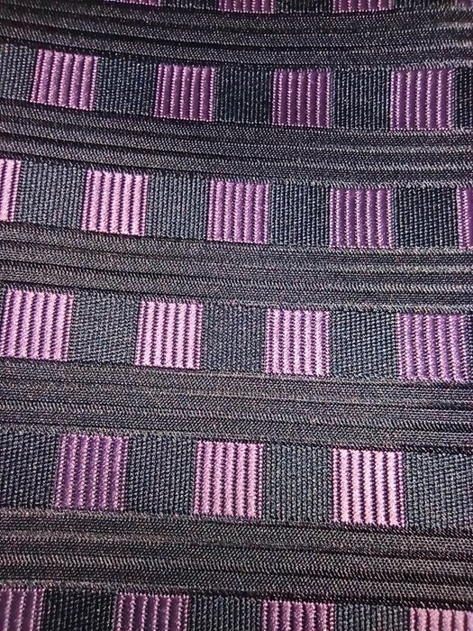 Krawat Marks&Spencer * krawat czarny kratka fioletowy * garnitur