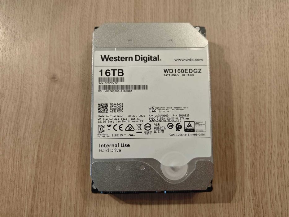 Dysk twardy WD 16TB WD160EDGZ - full sprawny super stan