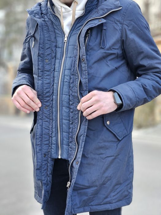 куртка чоловіча весняна подовжена синя reserved