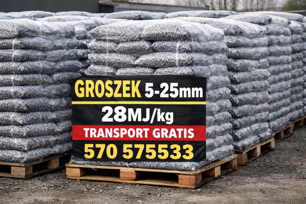 Grozzek 5-25mm 29mj/kg Polski węgiel kostka orzech Pellet Nowy Korczyn