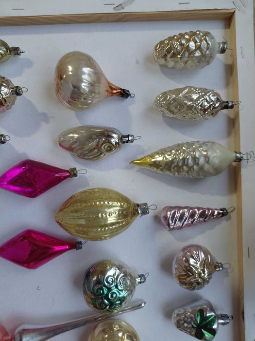 елочные игрушки времен ссср ,,стекло,,