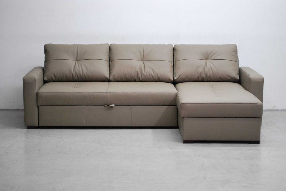 SKÓRA NATURALNA narożnik z funkcją spania pojemnik 4119, rogówka