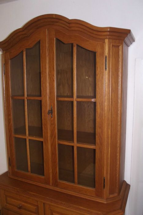 kredens dębowy rustikal witryna komoda