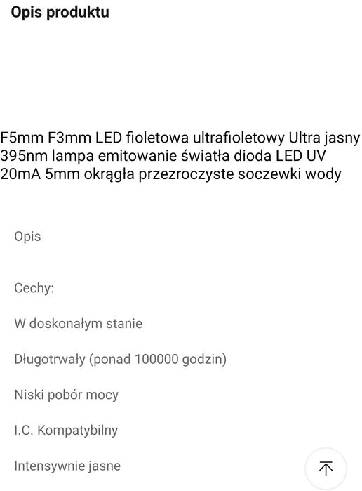 Diody UV 3mm dip