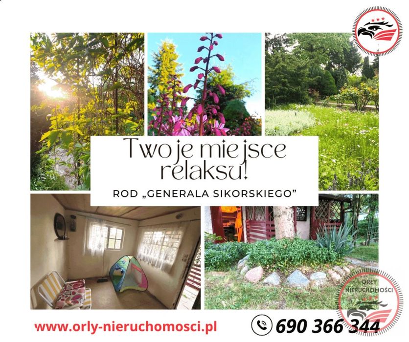 Działka rekreacyjna 500m2 z domkiem letniskowym w