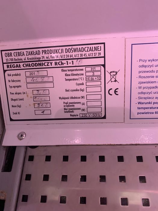 Regał chłodniczy RCh-1-1