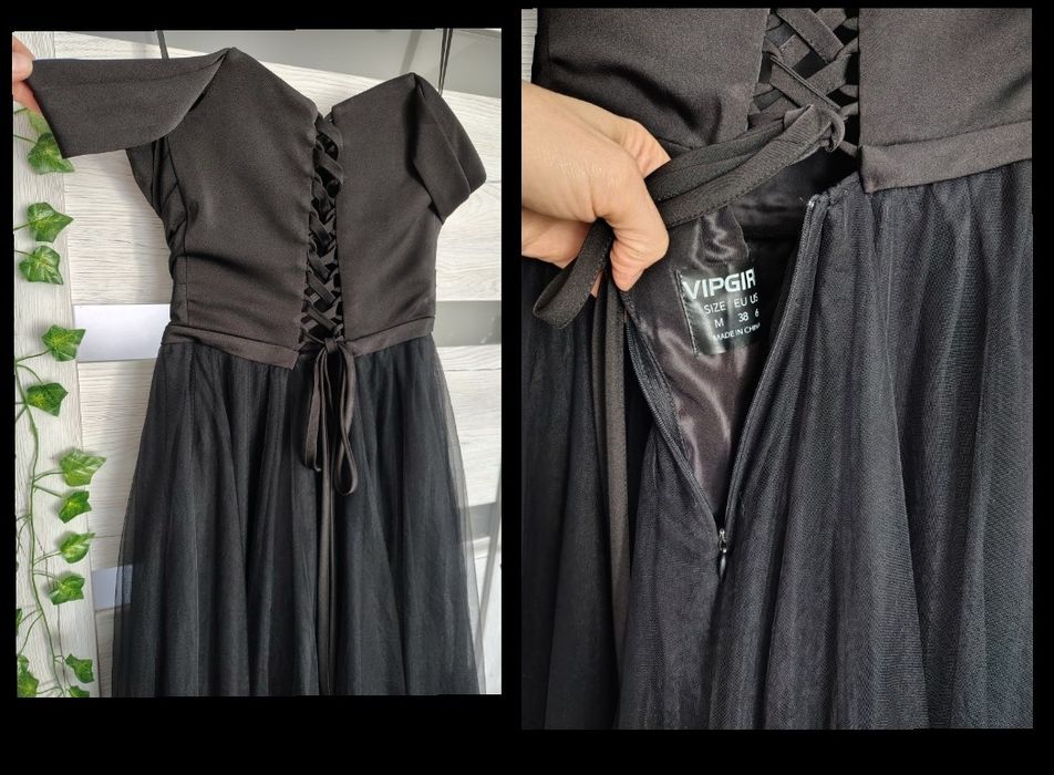 Piękna suknia wieczorowa, na studniówkę, półmetek, wesele. rozm. 38 M