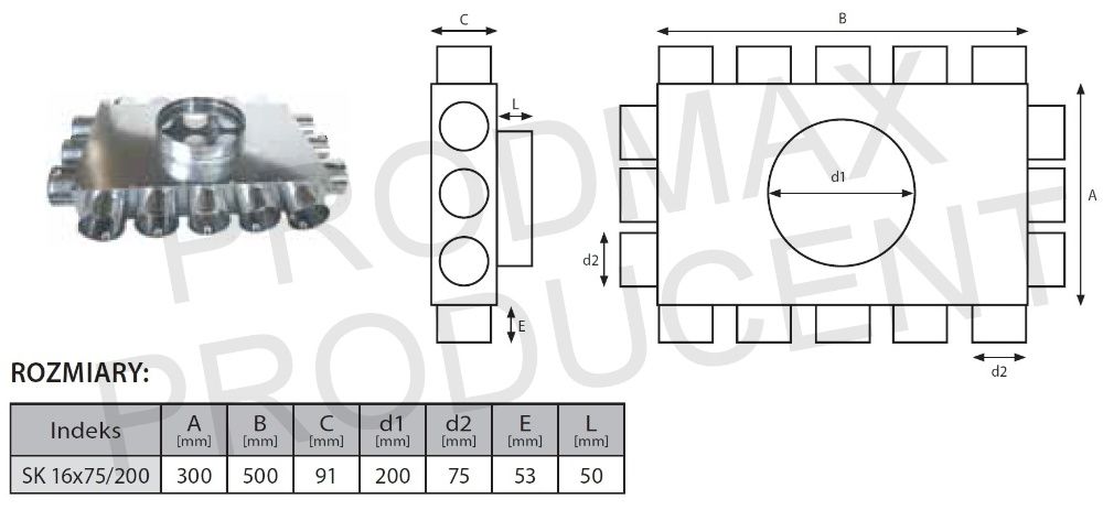 OKAZJA!! ROZDZIELACZ RUROWY 16x75/160 Rekuperacja Wentylacja PRODUCENT