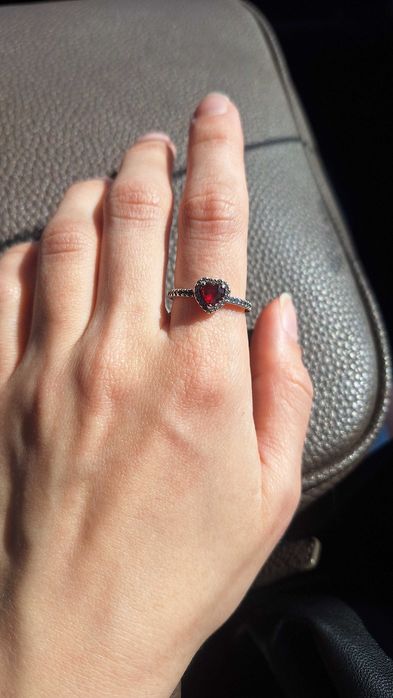 Оригинал кольцо Pandora Timeless серебро 925 проба красное сердце