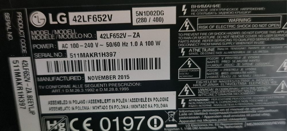 Telewizory uszkodzone na części