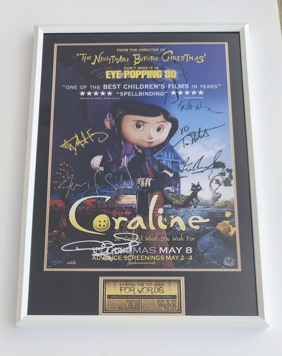 Moldura Filme Coraline com Autógrafos (A4)