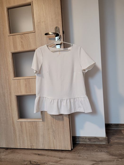 La redoute biała bluzka z falbanką roz XL/XXL