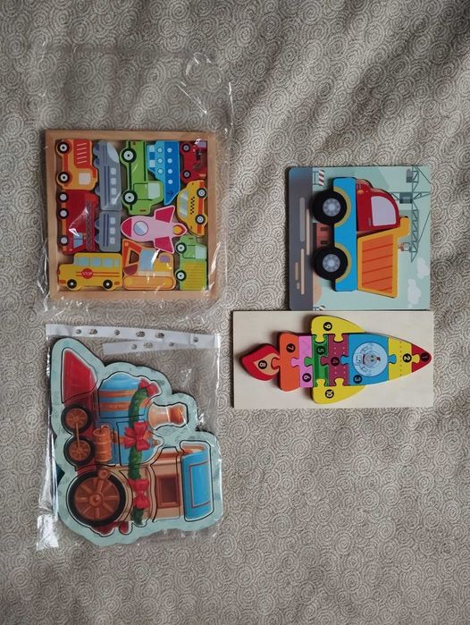 Пазли дерев'яні паровозик транспорт