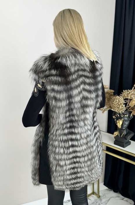 Жилет з натурального хутра чорнобурки Nessy's (S-M), довжина 80 см