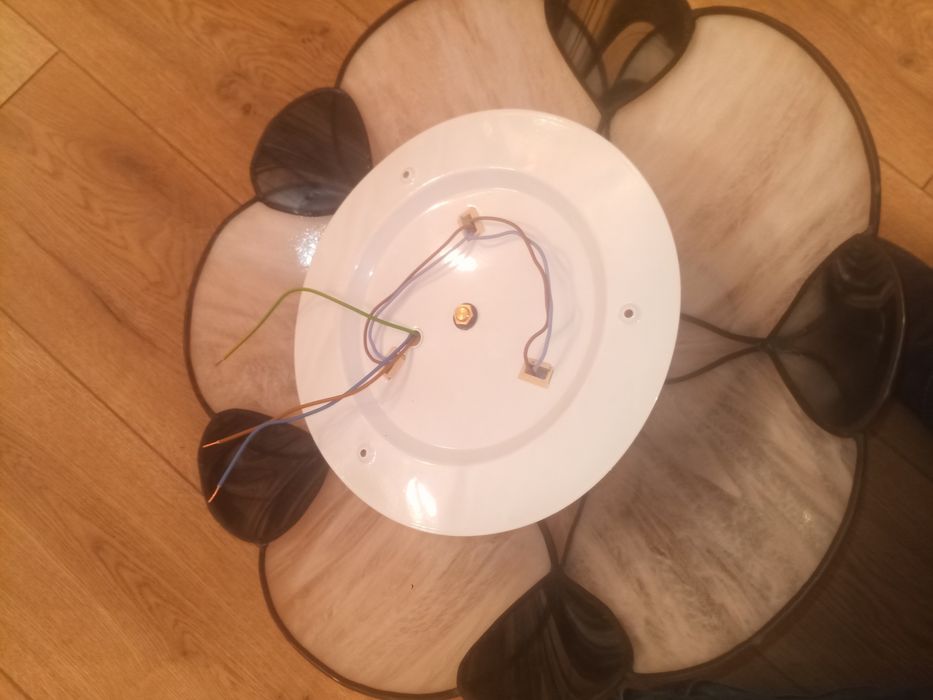 Plafon"Tiffany",witrażowy,lampa sufitowa, beż