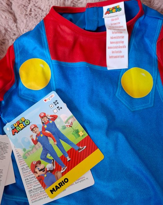 Strój Kostium Przebranie Super Mario 110-116 czapka nowy