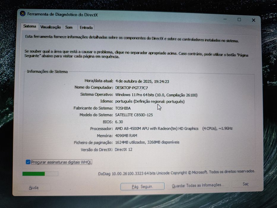 Portátil Satellite C850D-125