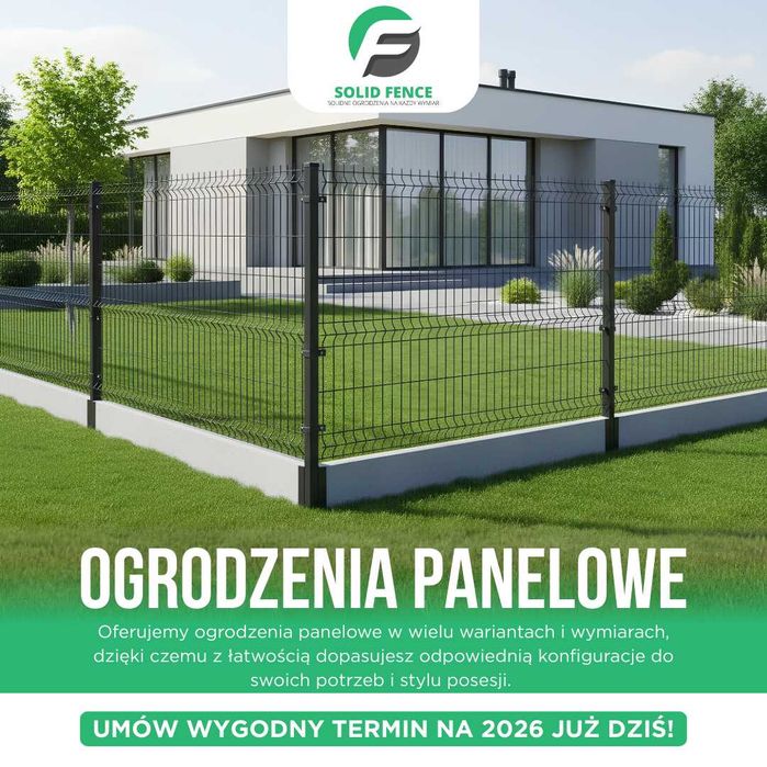 Ogrodzenie panelowe dowolne wymiary frontowe ogrodzenia z montażem
