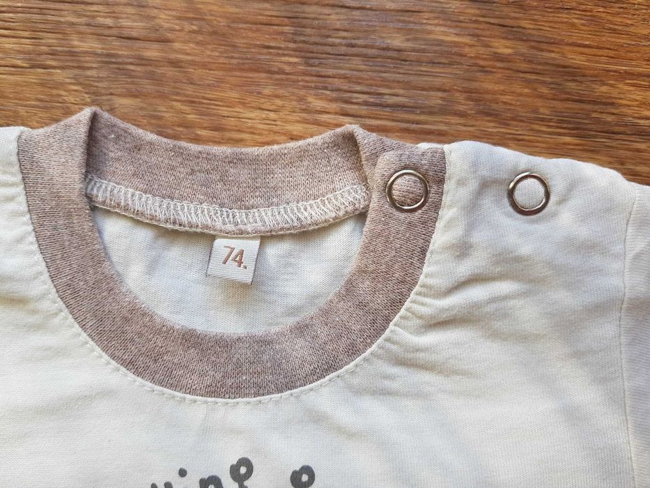 MM Dada – beżowy t-shirt z pieskiem rozm. 74