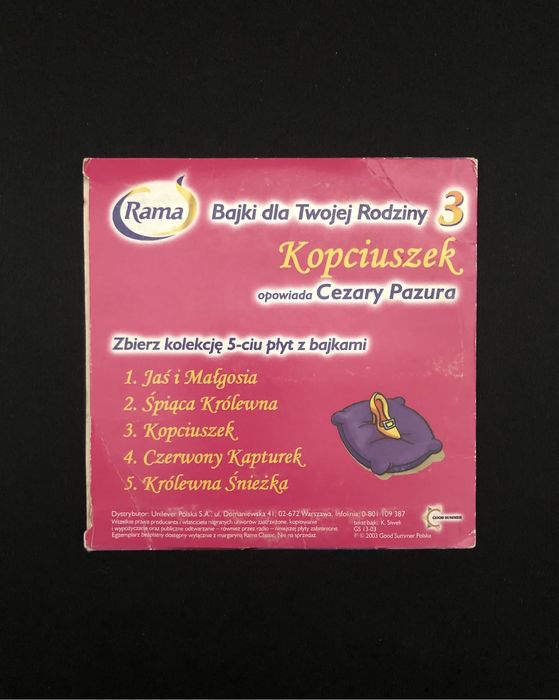 Bajka dla dzieci - Kopciuszek - opowiada Cezary Pazura. Płyta CD