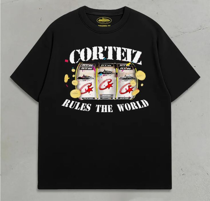 Футболки Corteiz Logo унисекс кортеиз черные белые Новинки тишка