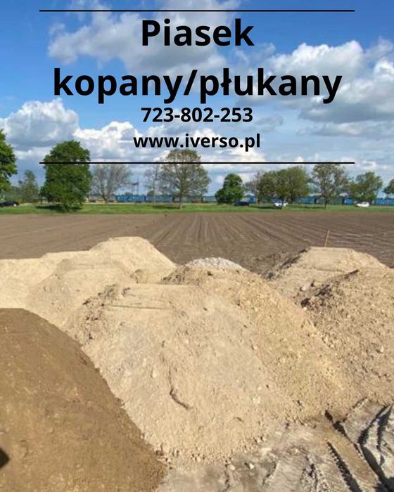 Piasek, Pospółka, Piach zasypkowy, Piasek kopany, Do zagęszczania piaskownicy