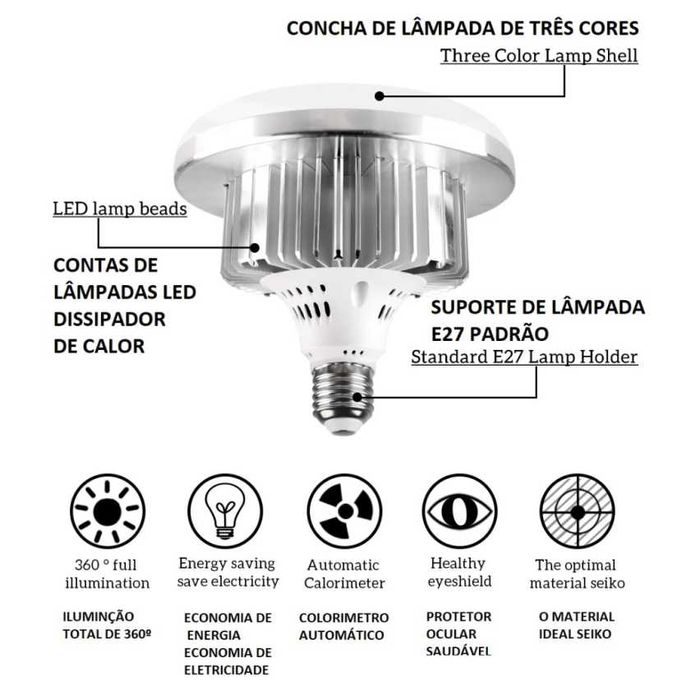 Luz Led Profissional com 350 W e com Comando