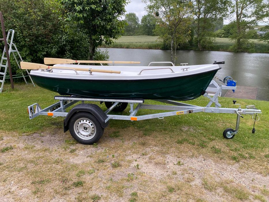 ZESTAW Łódka Łódź IVONA 310  wiosłowa wędkarska przyczepka wiosła CE