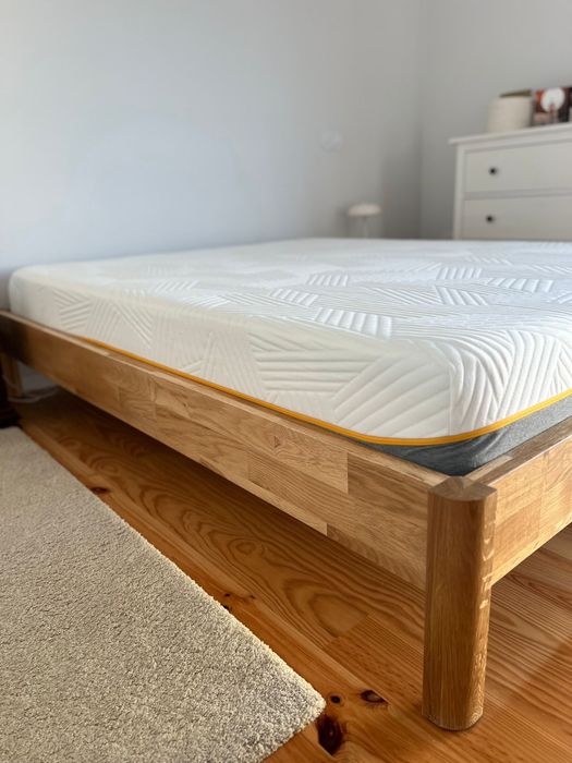Cama em Carvalho maciço (160x200) + Colchao Ecosleep
