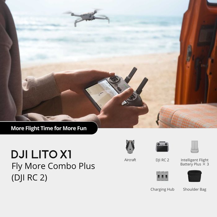 DJI Lito X1 Fly More Combo Plus | DJI RC 2 | 4K 60fps | SELADO | 3 ANOS DE GARANTIA