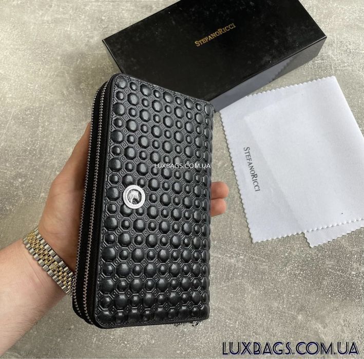Мужской кожаный клатч кошелек Stefano Ricci
