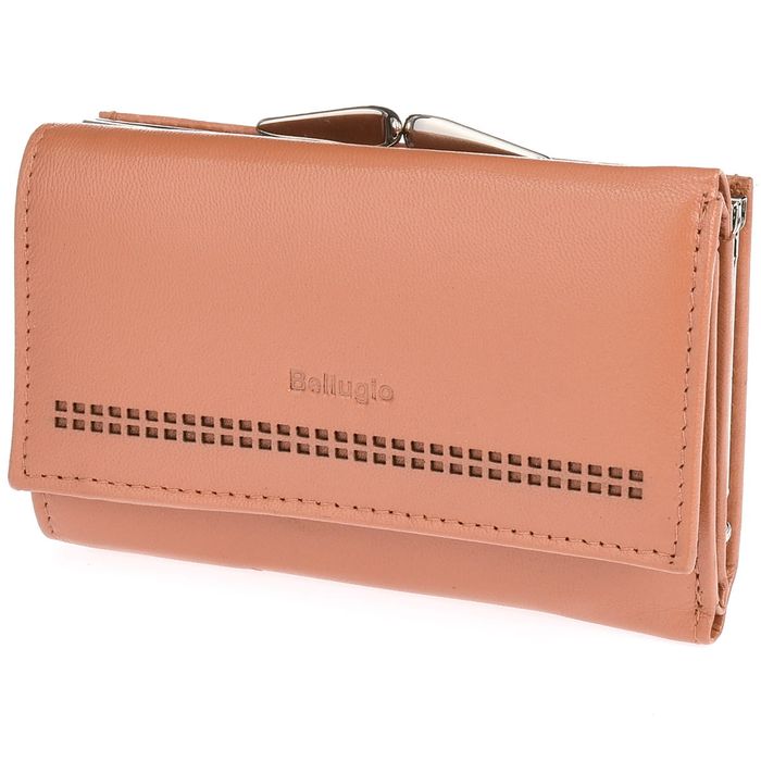 Poręczny portfel damski w wyrazistych kolorach wielbłądzi oryginalny