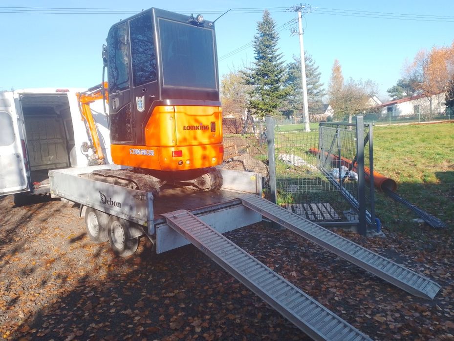Laweta pod minikoparkę wynajmę, wywrotka, minikoparka