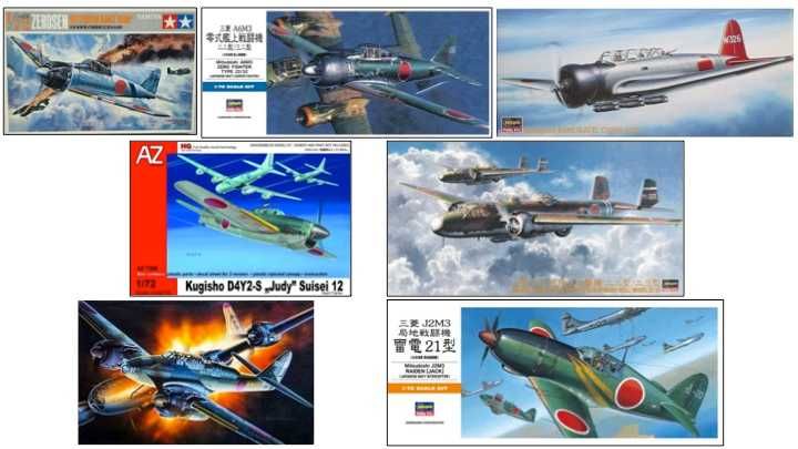 Kits 1/72 Aviões Japoneses e Chineses