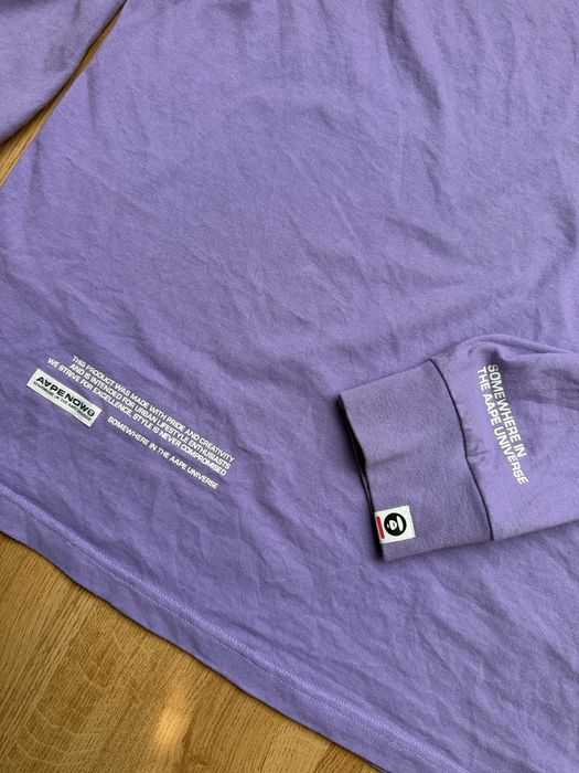 Чоловічий лонгслив кофта Aape Bape Crewneck tee фіолетовий Bathing ape