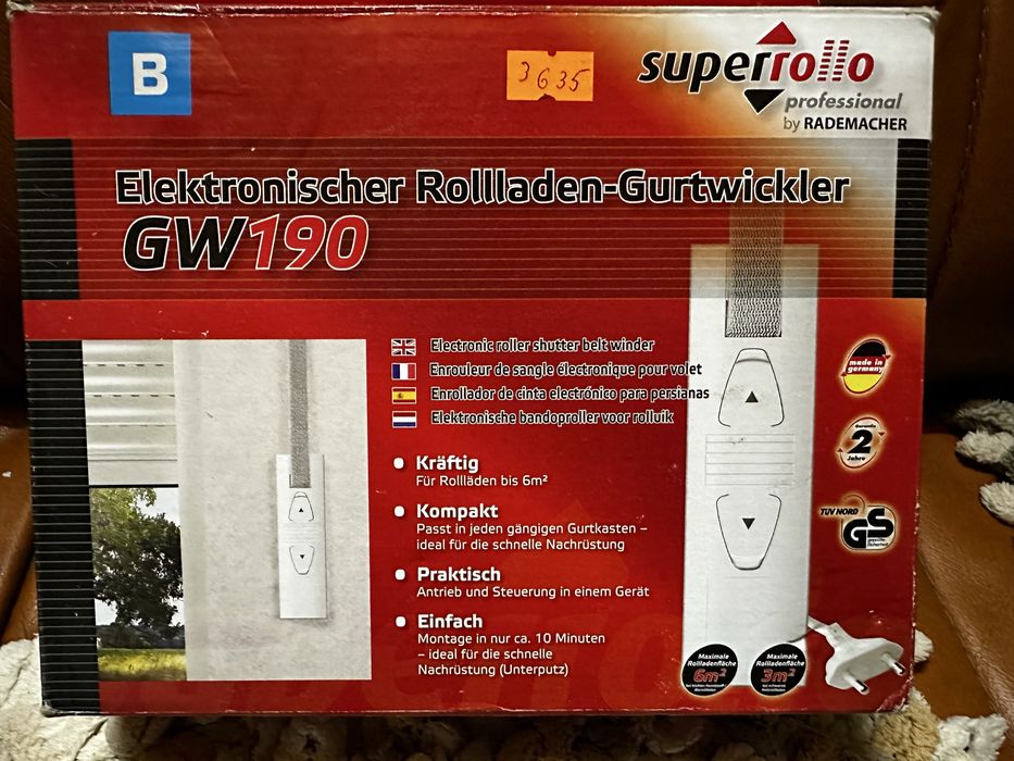 Роликовий намотувач ролетів, штор SuperRollo GW190