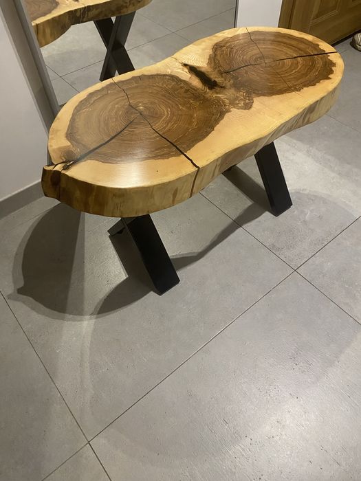 Stolik z plastra z żywicą-88/42cm