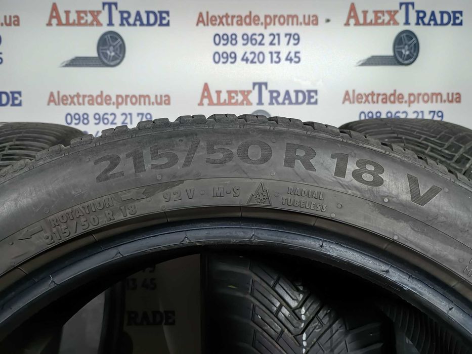 4 шт. 215/50 R18 Continental AllSeason Contact шини вживані, протектор 6,5 мм