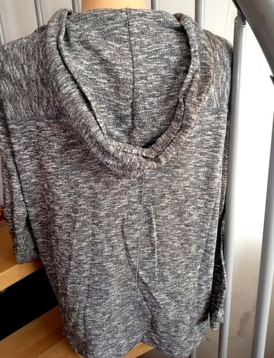 Kardigan z kapturem szary melanż zarzutka H&M XS