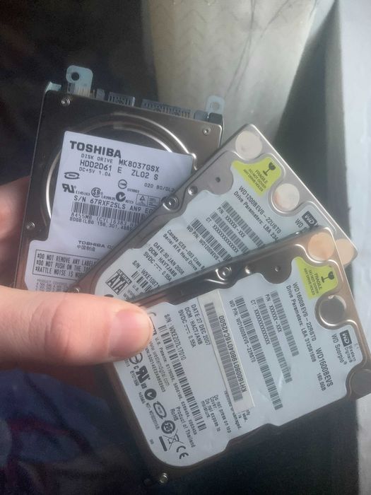 HDD в ноутбук рабочие Western Digital 80/160gb