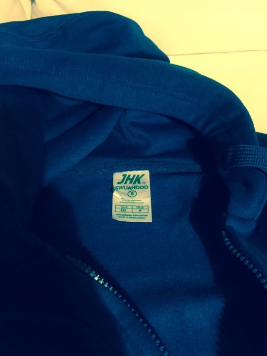 Polo azul, unissexo, cardado, novo, tamanho S