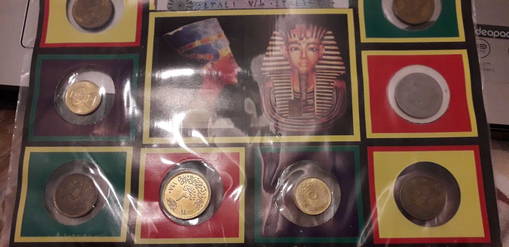 Folder com Moedas e Nota do Egipto