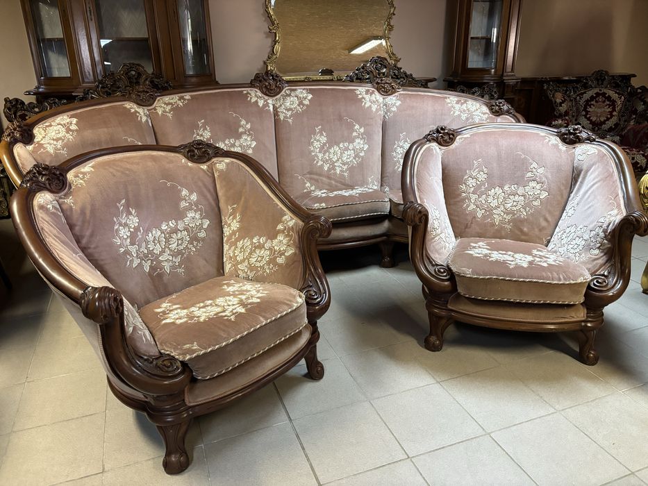 Włoski Komplet Wypoczynkowy 411 mega sofa 2 fotele meble stylowe