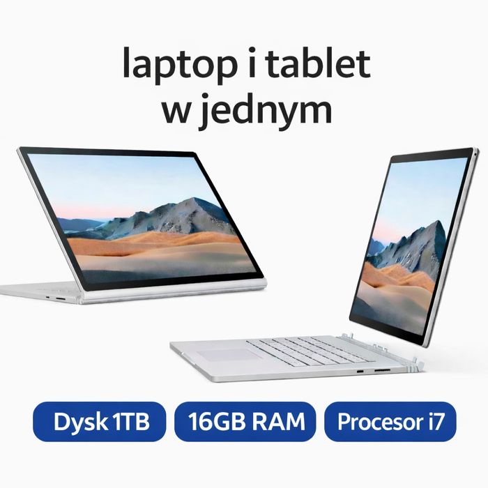 Microsoft Surface Book 1703 – najmocniejsza konfiguracja | stan idealn