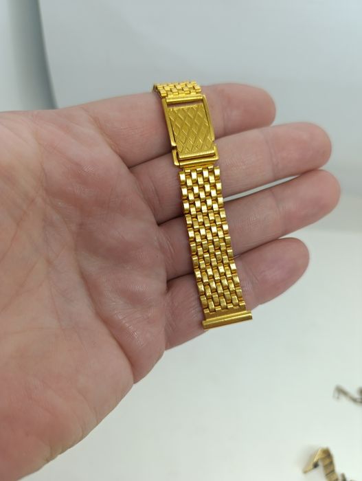 Советские позолоченные часы СССР с ремешком позолоченным браслетом Ау